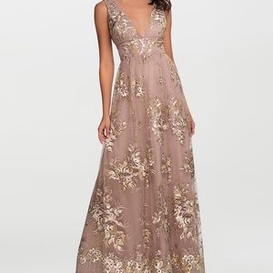 Glam dress wedding guest XL blush with golf floral cute fashionable